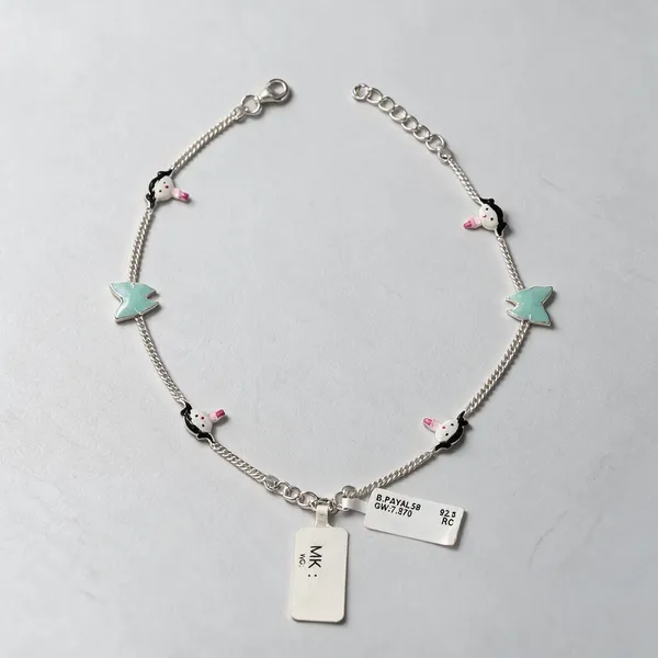 Silver_Fish_Charm_Mint_Green_Accent_Anklets_For_Women