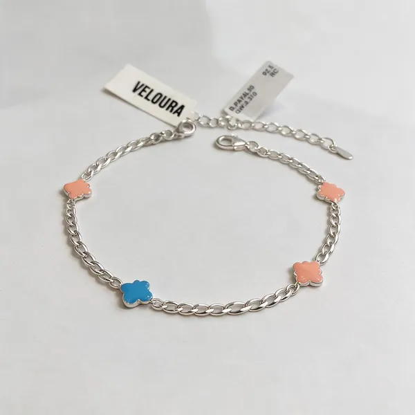 Silver_92.5_Flower_Charm_Chain_Anklets_For_Kid
