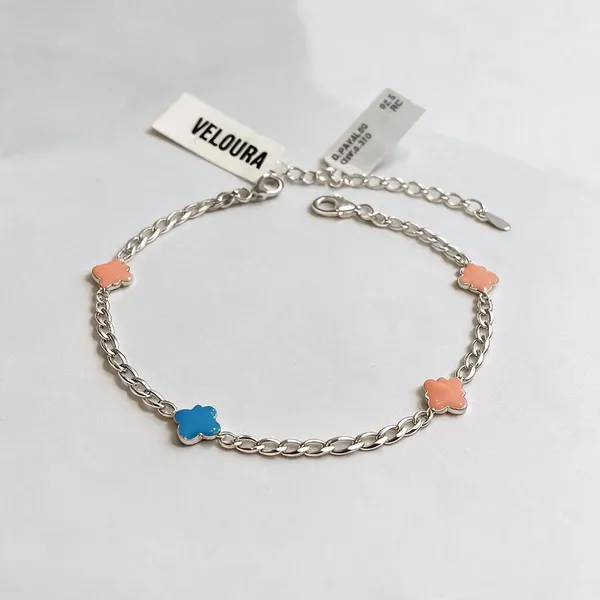 Silver_92.5_Flower_Charm_Chain_Anklets_For_Kid