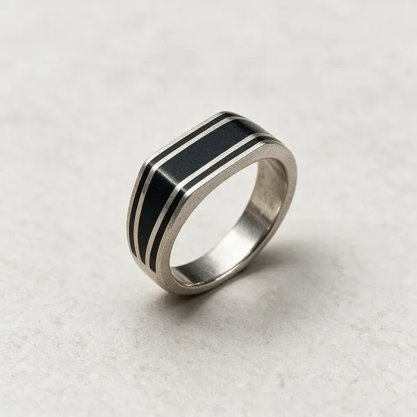 Black_Silver_Tone_Inlay_Band_Ring_For_Men