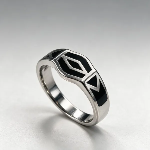 Silver-Tone_Geometric_Dark_Accent_Broad_Band_Ring_For_Men