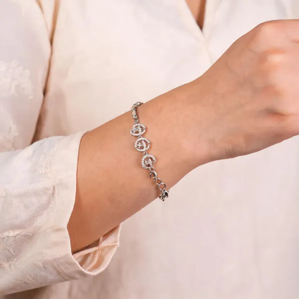 Silver-Tone_Rhinestone_Circular_Link_Bracelet_For_Women