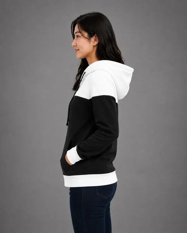 Black_White_Fleece_Colorblock_Zip-Up_Hoodie_Jacket_For_Women