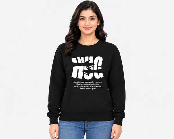 Black_Fleece_Crew_Neck_Hug_Slogan_Graphic_Print_Sweatshirt_For_Women