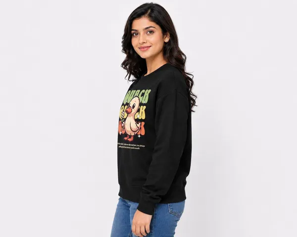 Black_Fleece_Crew_Neck_Duck_Graphic_Print_Sweatshirt_For_Women