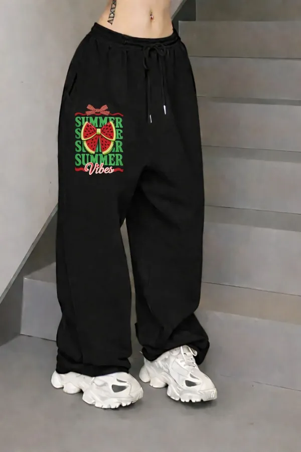 Black_Cotton_Wide_Leg_Summer_Vibes_Graphic_Track_Pants_For_Women