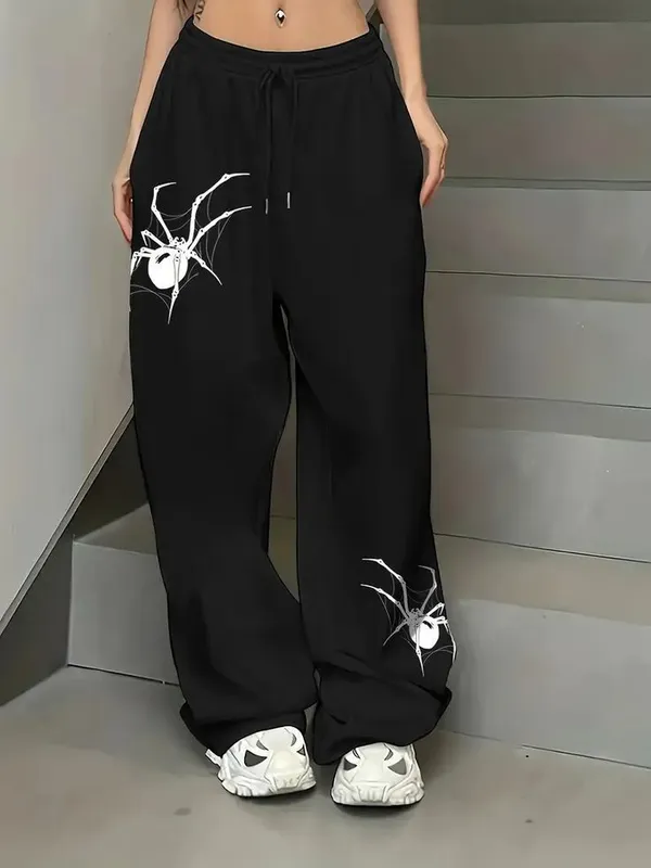 Black_Pure_Cotton_Loose_Fit_Spider_Web_Graphic_Track_Pants_For_Unisex