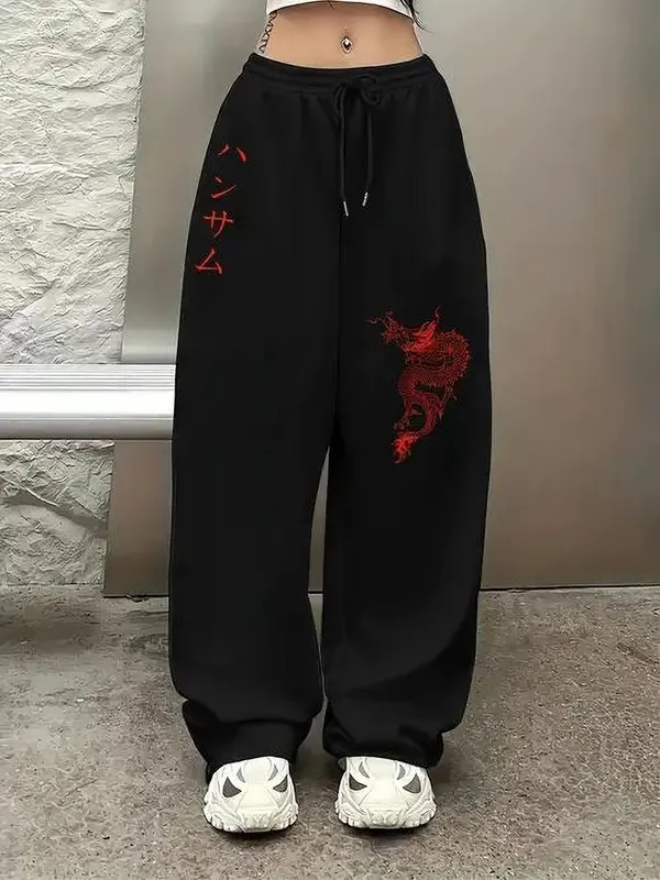 Black_Pure_Cotton_Relaxed_Fit_Dragon_Graphic_Track_Pants_For_Unisex