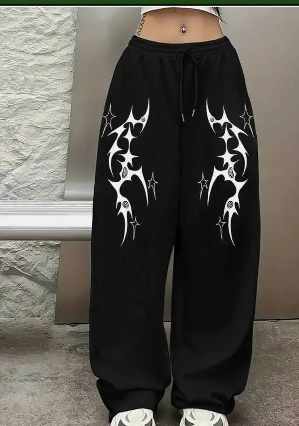 Black_Pure_Cotton_Baggy_White_Tribal_Graphic_Track_Pants_For_Unisex