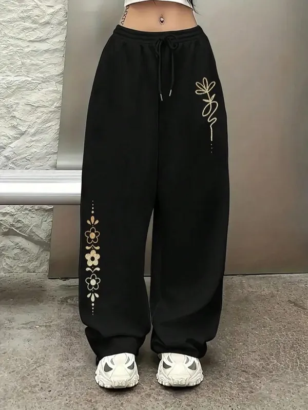 Black_Pure_Cotton_Relaxed_Fit_Floral_Print_Track_Pants_For_Unisex