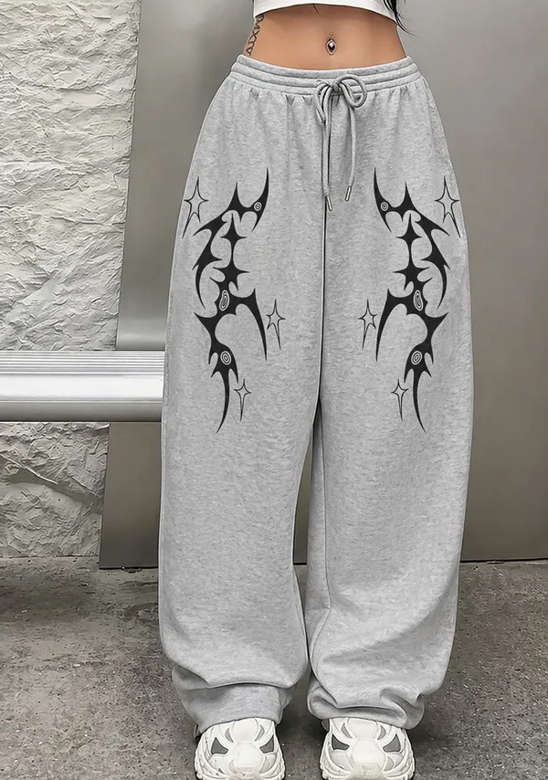 Grey_Pure_Cotton_Baggy_Graphic_Print_Track_Pants_For_Unisex
