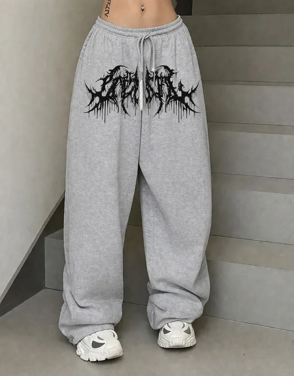 Grey_Pure_Cotton_Baggy_Tribal_Print_Track_Pants_For_Unisex