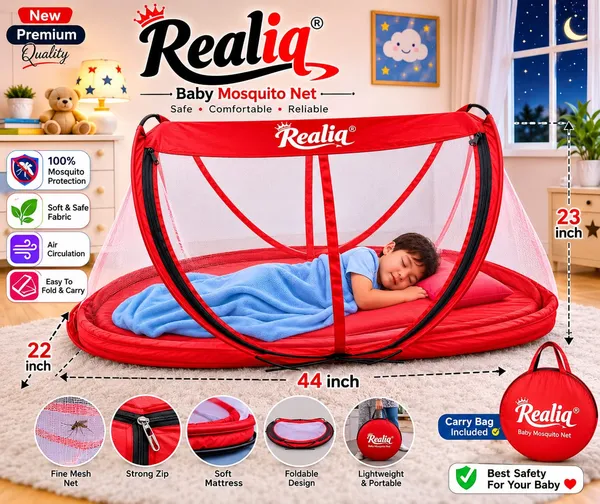 Red_Net_Foldable_Oval_Baby_Mosquito_Net_For_Babies