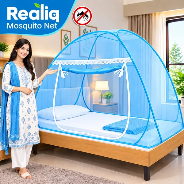 Blue_Mesh_Dome_Double_Bed_Mosquito_Net