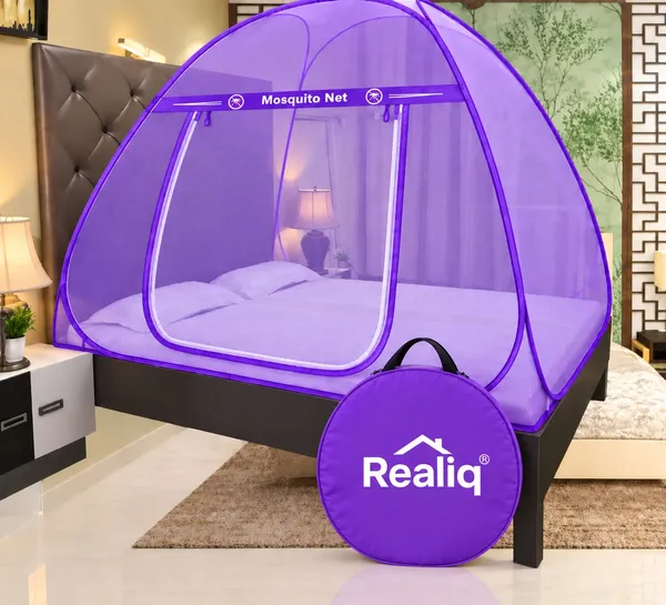 Net_Dome_Plain_Purple_Zippered_Bed_Mosquito_Net