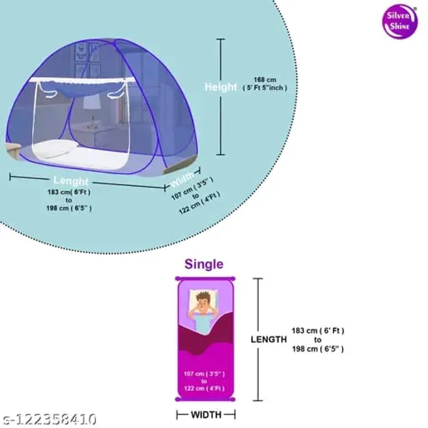 Net_Canopy_Plain_Blue_Lace_Trim_Bed_Mosquito_Net