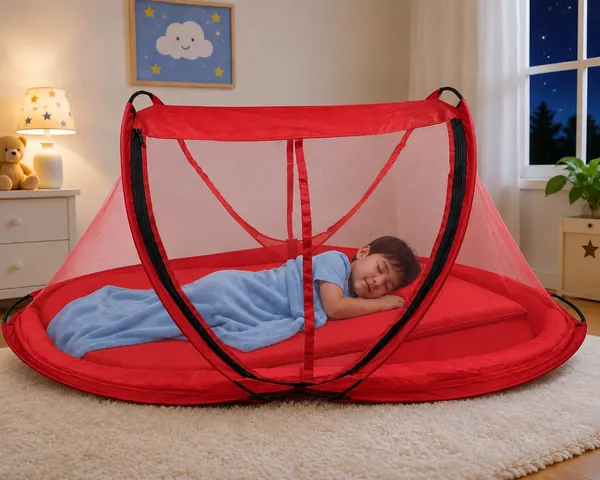 Red_Net_Foldable_Oval_Baby_Mosquito_Net_For_Babies