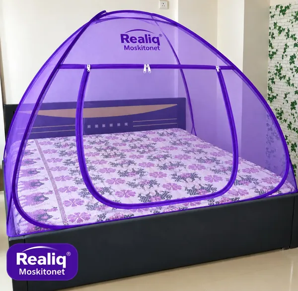 Net_Dome_Plain_Purple_Zippered_Bed_Mosquito_Net