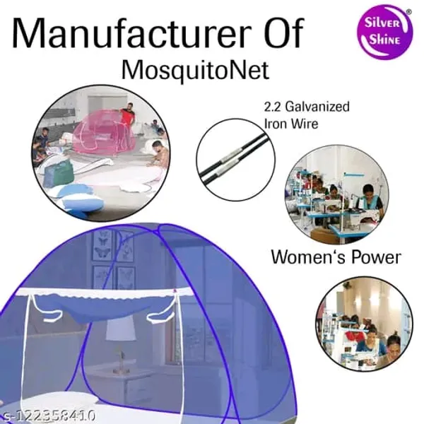 Net_Canopy_Plain_Blue_Lace_Trim_Bed_Mosquito_Net
