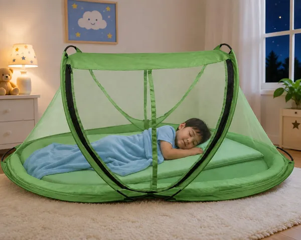Green_Net_Pop-Up_Sleeping_Tent_For_Young_Children