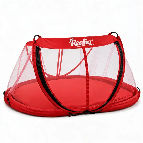 Red_Net_Foldable_Oval_Baby_Mosquito_Net_For_Babies