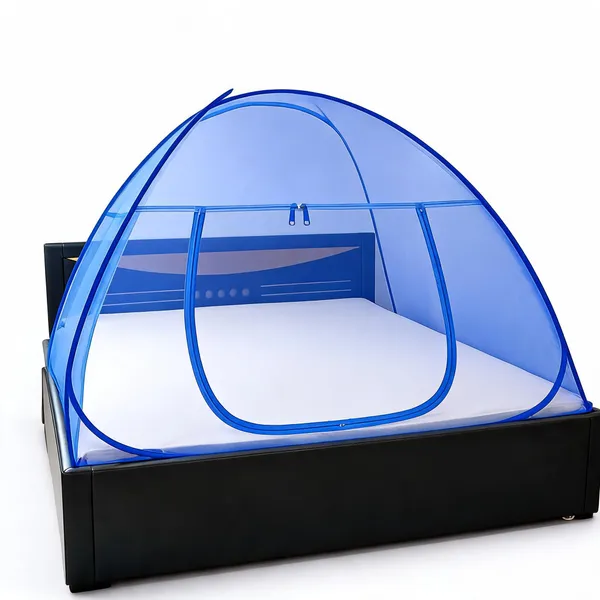 Net_Dome_Plain_Blue_Bed_Mosquito_Net_Canopy