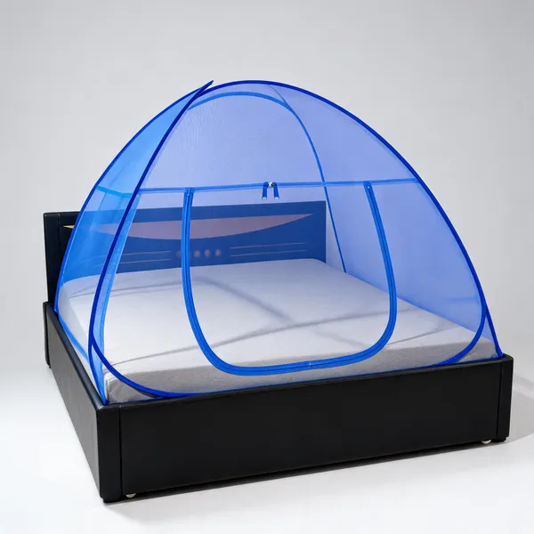 Net_Dome_Plain_Blue_Bed_Mosquito_Net_Canopy