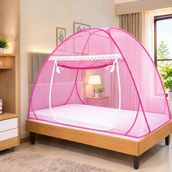 Net_Canopy_Plain_Pink_Bed_Mosquito_Net