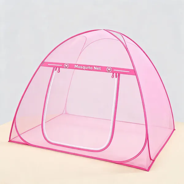 Mesh_Dome_Zippered_Bed_Mosquito_Net_Pink
