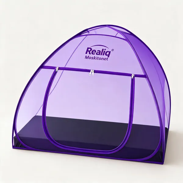 Net_Dome_Plain_Purple_Zippered_Bed_Mosquito_Net