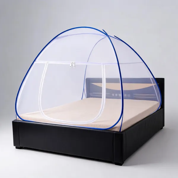 Mesh_Dome_Zippered_Bed_Mosquito_Net_Blue