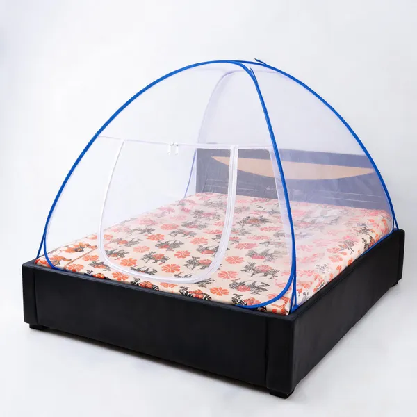 Mesh_Dome_Zippered_Bed_Mosquito_Net_Blue