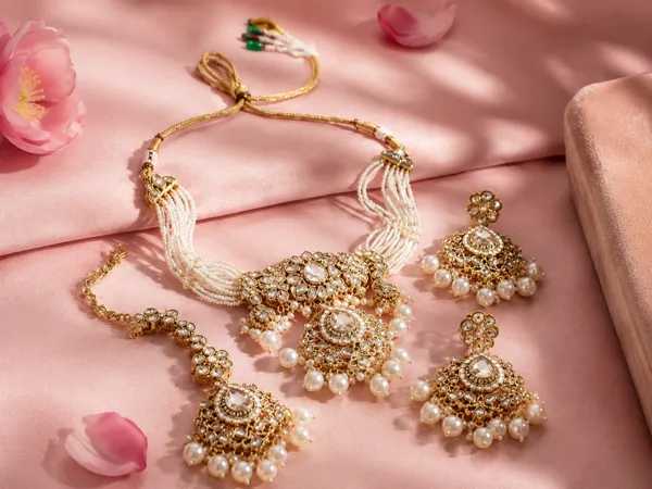 Multicolor_Kundan_Pearl_Layered_Choker_Set_For_Women