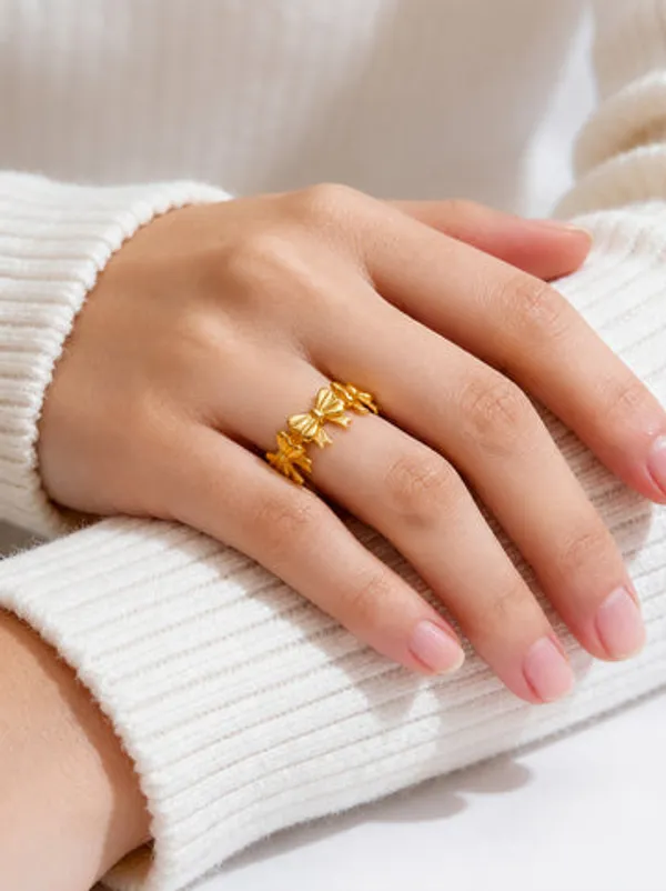 Gold_Tone_Butterfly_Open_Adjustable_Ring_For_Women