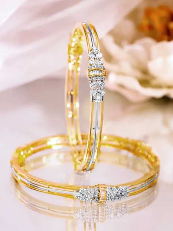 Gold_Silver_Dual-Tone_Cubic_Zirconia_Bangles_For_Women