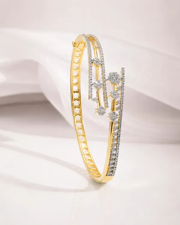 Gold_And_Silver_Cubic_Zirconia_22K_Gold-Plated_Bangle_Bracelet_For_Women