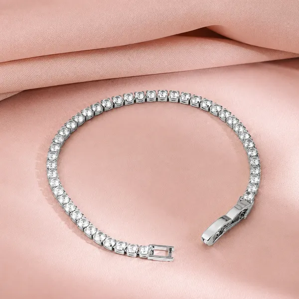 Silver_Round-Cut_Stone_Rhodium-Plated_Tennis_Bracelet_For_Women