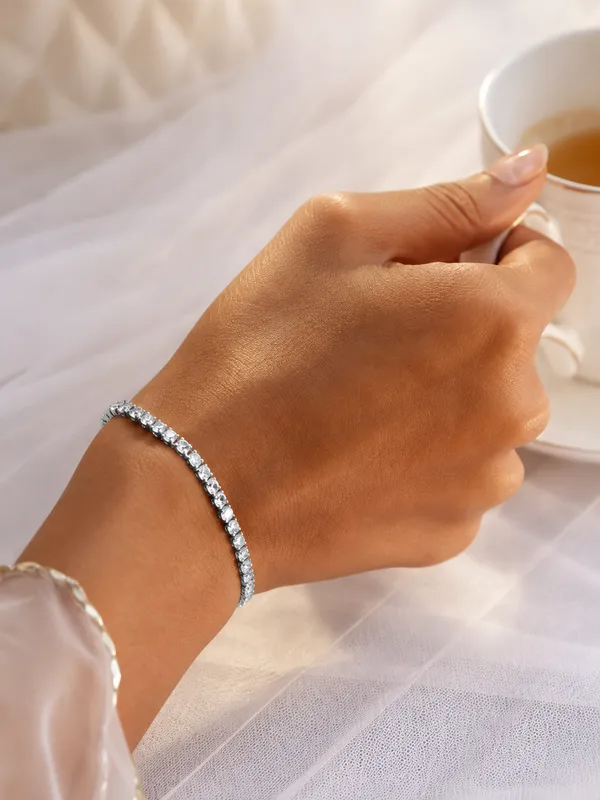 Silver_Round-Cut_Stone_Rhodium-Plated_Tennis_Bracelet_For_Women