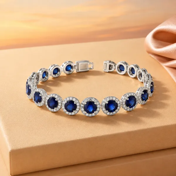 Blue_Sapphire_Cubic_Zirconia_Rhodium-Plated_Tennis_Bracelet_For_Women