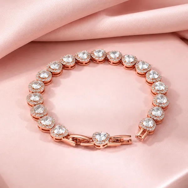 Rose_Gold_Aaa_Cubic_Zirconia_18K_Rose_Gold-Plated_Tennis_Bracelet_For_Women