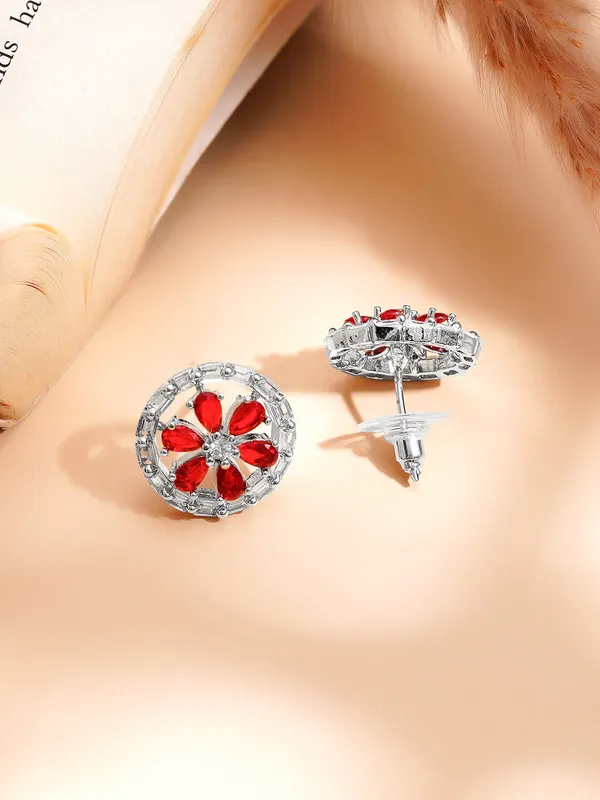 Red_Floral_Stone_Pendant_&_Earrings_Set_For_Women