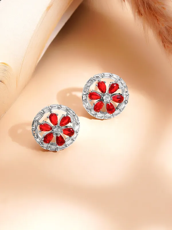 Red_Floral_Stone_Pendant_&_Earrings_Set_For_Women