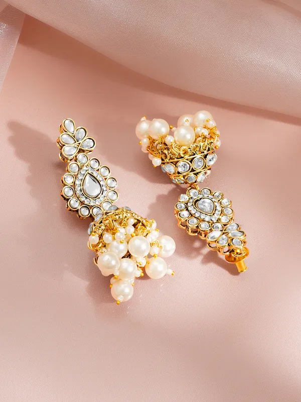 Multicolor_Pearl_Kundan_Gold-Tone_Jhumka_Earrings_For_Women