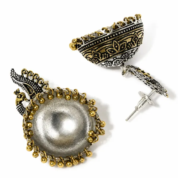 Silver_Oxidised_Peacock_Jhumka_Earrings_For_Women