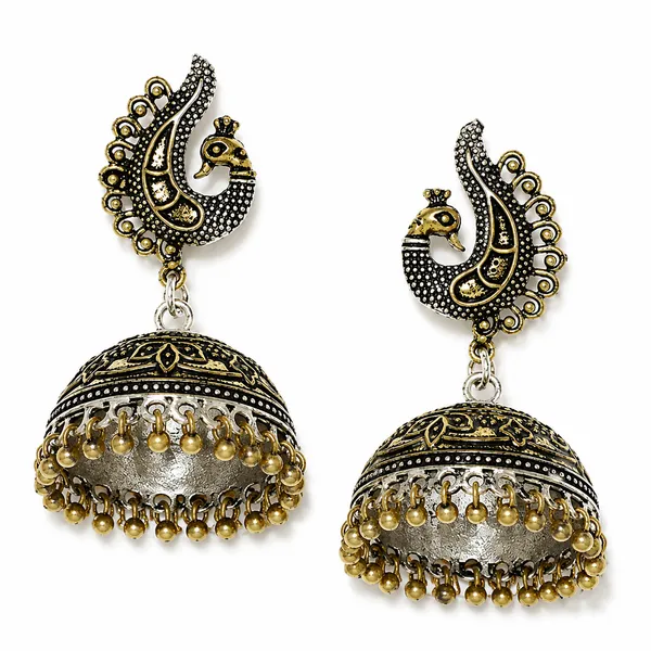 Silver_Oxidised_Peacock_Jhumka_Earrings_For_Women