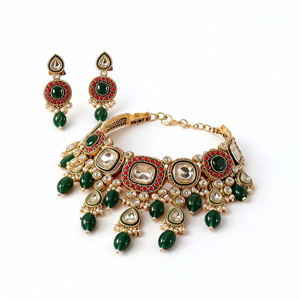 Royal_Sapphire_Kundan_Gold-Tone_Choker_Set_For_Women