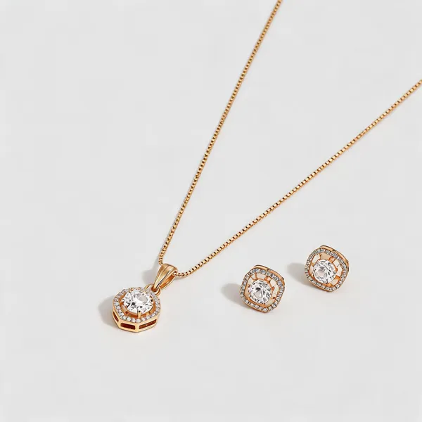 Gold_Silver_Multi-Stone_Bezel-Set_Gold-Tone_Necklace_For_Women