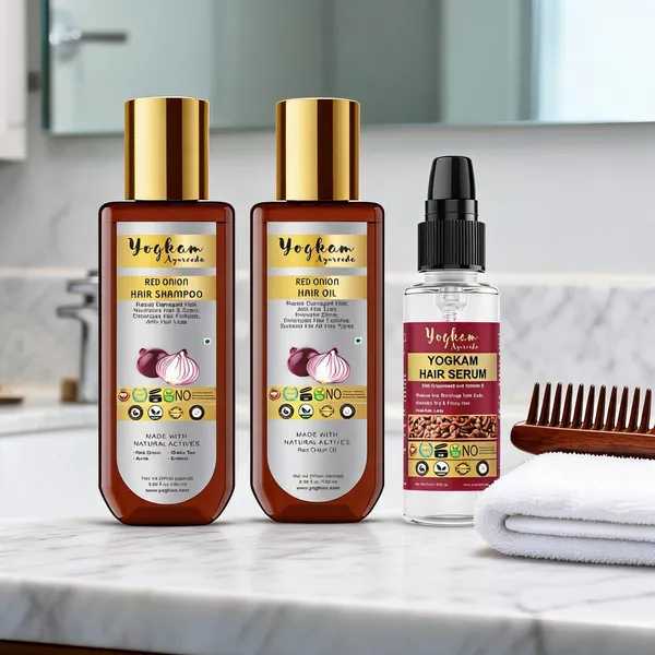 Yogkam_Ayurvedic_Red_Onion_Hair_Care_Set