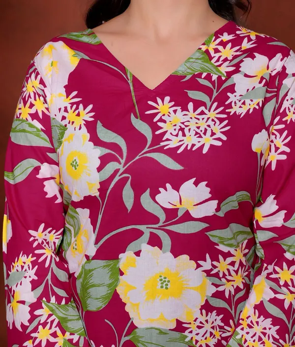Magenta_Floral_Print_Long_Sleeve_Top_for_Women