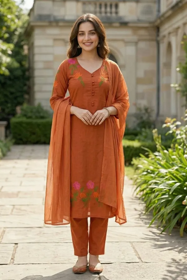 Rust_Straight_Fit_Kurta_Set_for_Women